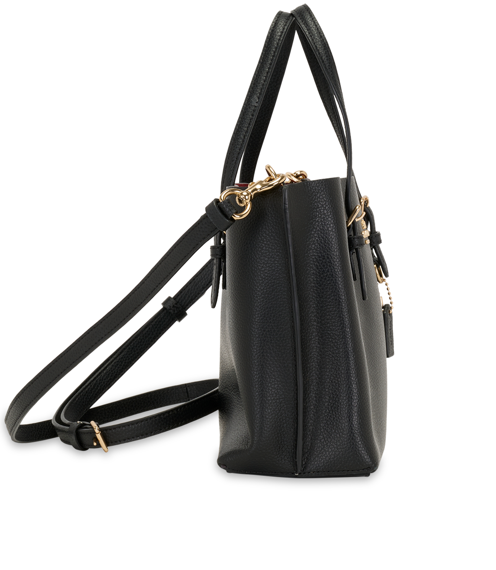 Mollie Tote 25, &pound;190, Handbags, Black, Leather, Side view